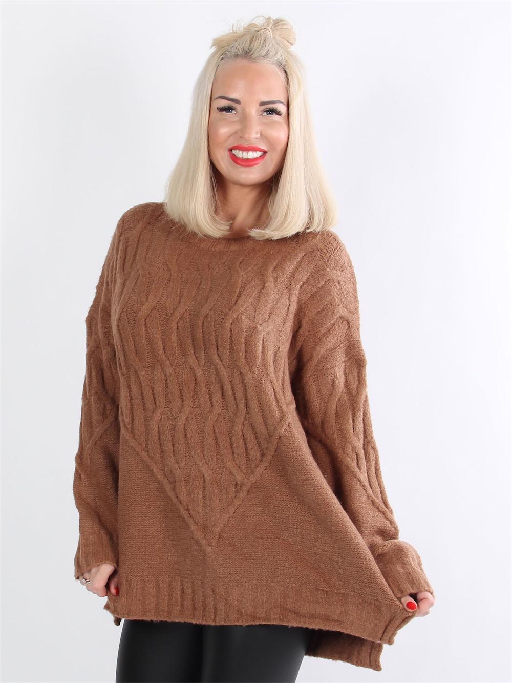 Vania - Sort striktrøje med mønster i strikken